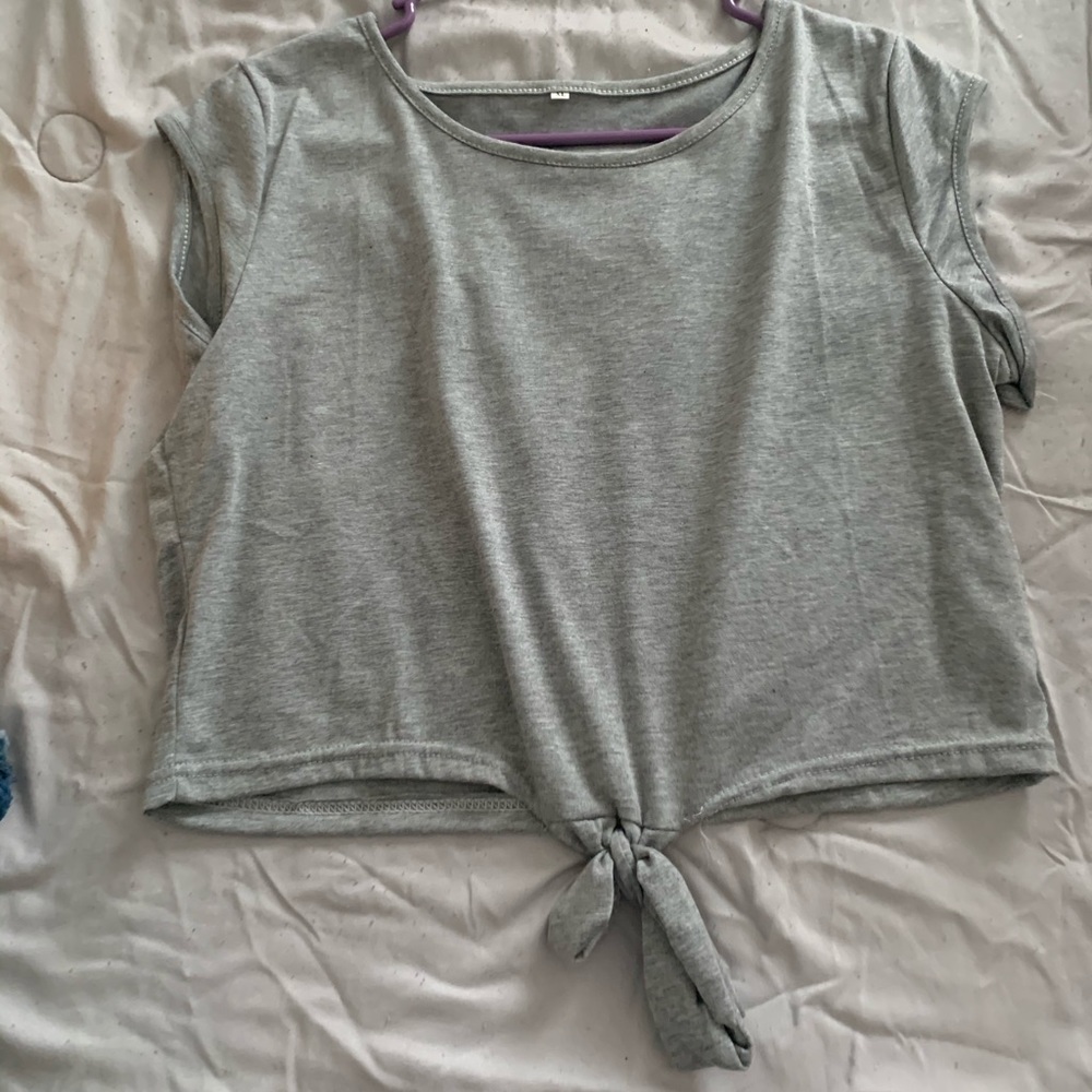 Gray Crop Top